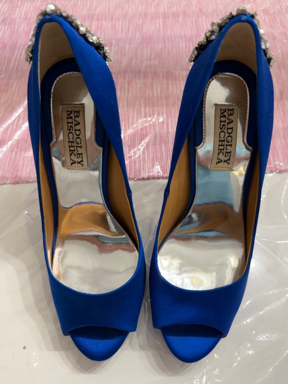 Badgley Mischka Kiara Royal Blue Satin Pumps Size 7M